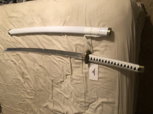One Piece  Roronoa Zoro Wado Ichimonji Real Katana Samurai Sword Replica With White Scabbard