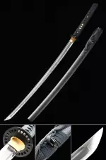 Handmade Japanese Katana Sword 1060 Carbon Steel With Black Scabbard