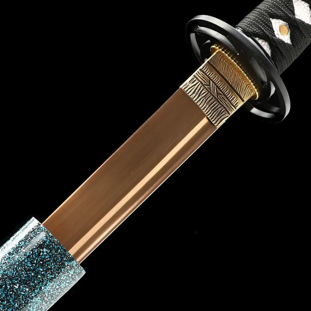 Ninja Sword | 1095 Carbon Steel Ninja Sword with Gold Blade - Teal