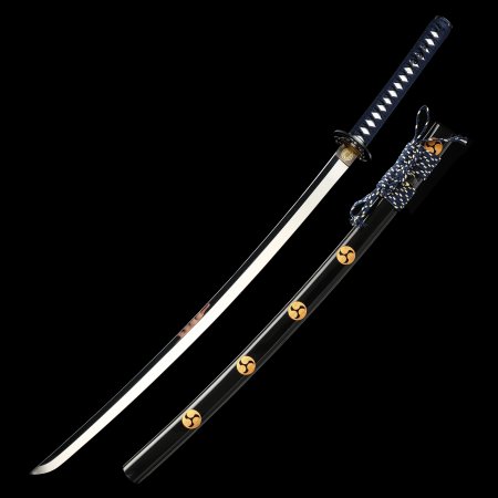 Handcrafted Full Tang Japanese Katana Sword 1095 Carbon Steel With Black Scabbard