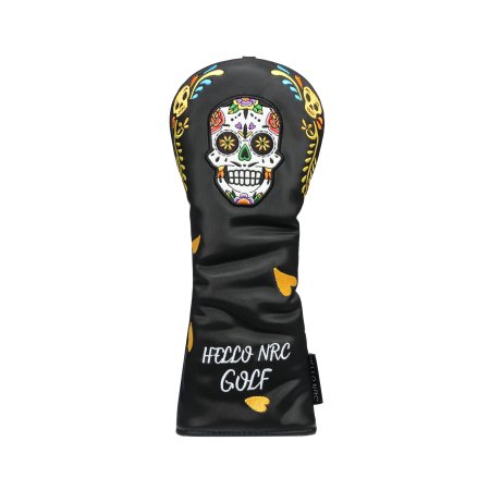 Skull Style Hybrid Golf Headcover - Black