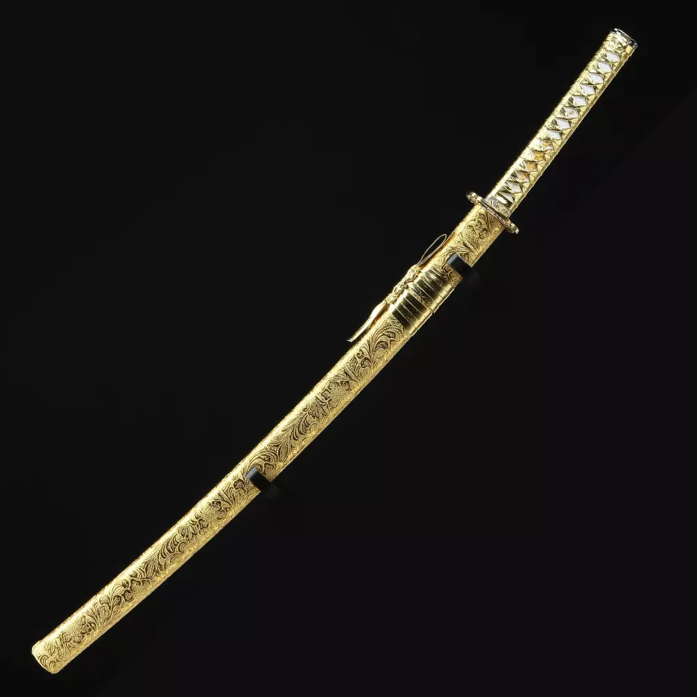 Golden Katana | Golden Katana Sword - 1045 Steel Blade with Dragon