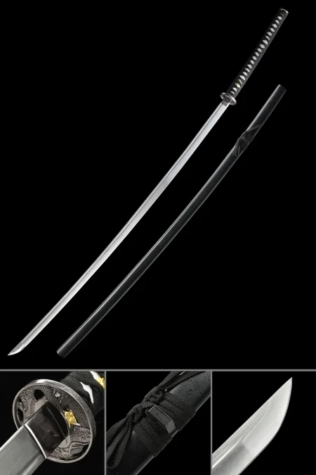 Handmade Full Tang Japanese Nodachi Sword 1060 Carbon Steel With Dragon Theme Tsuba