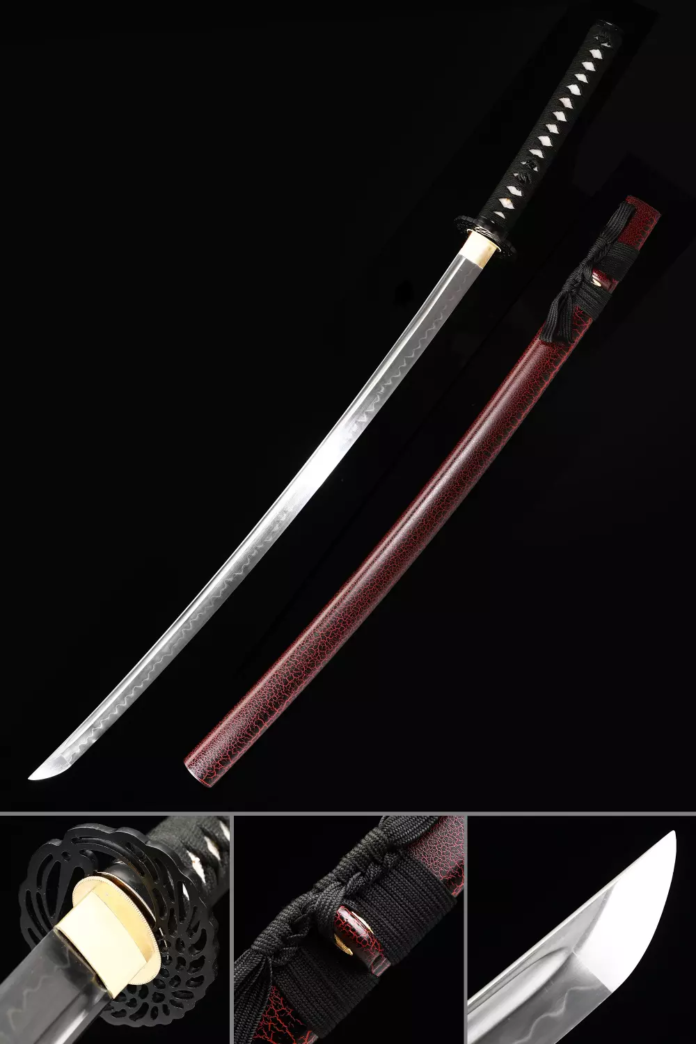 Clay Tempered T10 Steel Handmade Katana Real Hamon Japanese samurai sword Sharp 