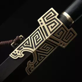 Song Dynasty Sword  Handmade Retro Black Sandalwood Damascus Steel Chinese  Ming Dynasty King Swords - TrueKatana