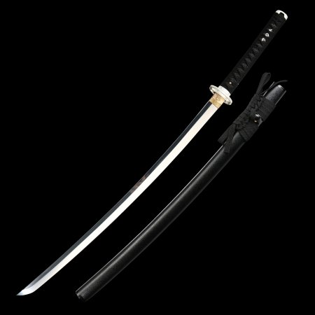 Handmade Full Tang Japanese Katana Sword 1095 Carbon Steel With Black Scabbard