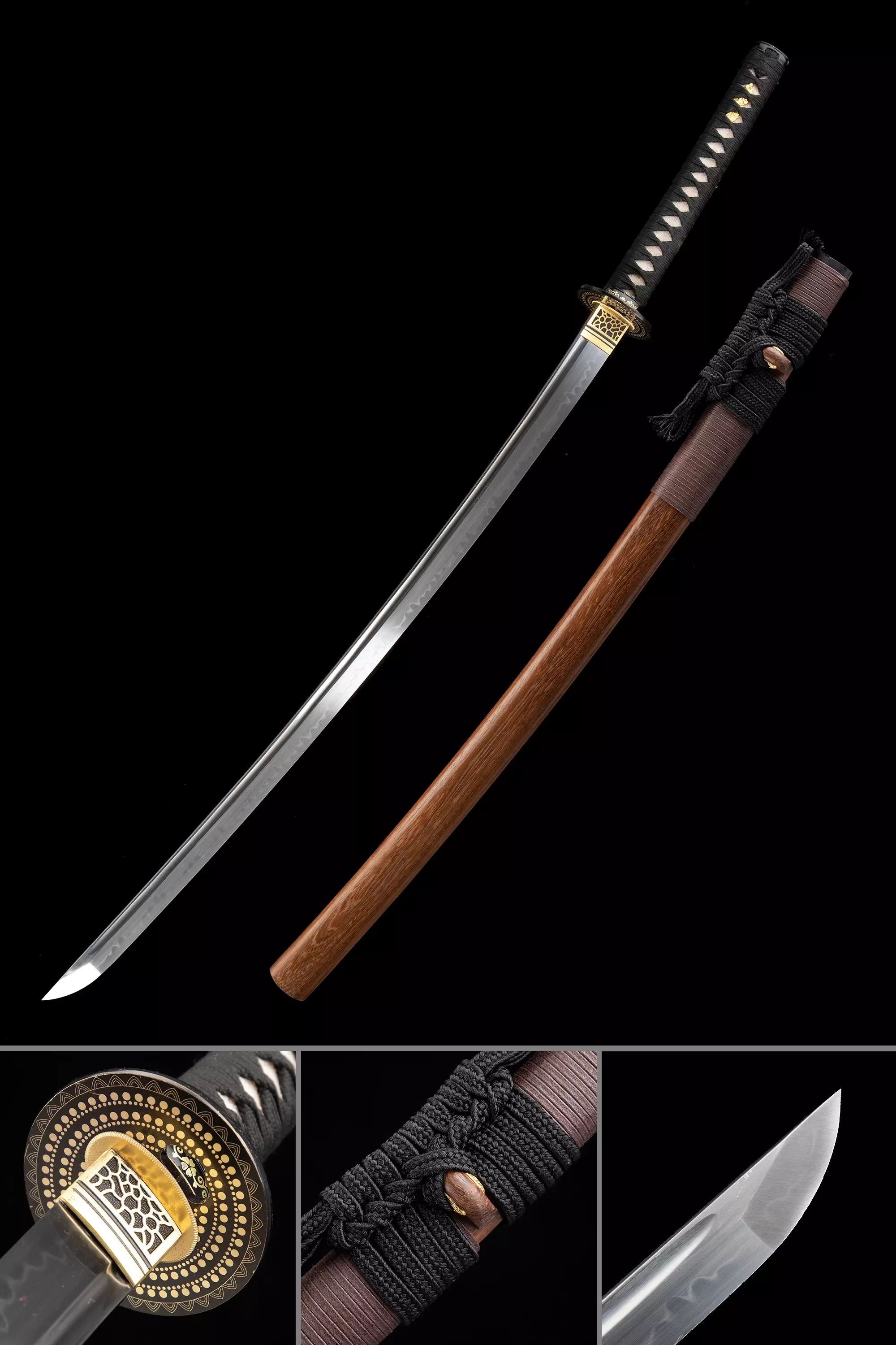 Japanese Sword | Curved Katana, Handmade Japanese Sword T10 Folded Clay ...