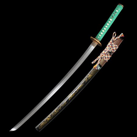 Handcrafted Full Tang Japanese Samurai Sword Damascus Steel With Mix-color Scabbard